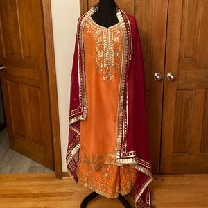 Sharara suit set with gotta patti work